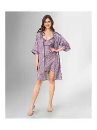 Lacivert Renkli 2li Sabahlık Gecelik Takımı Ahu 1828