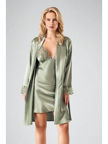 Saten Dokulu Kadın Gecelik Takım Ahu 7713