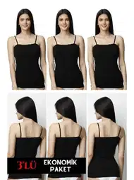 İp Askılı Kadın Atlet 3'lü Somon Donex 3350