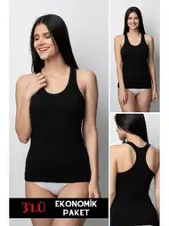 Pamuklu 3'lü Kadın Sporcu Atlet Donex 1340
