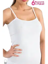 Pamuklu İp Askılı Kadın Atlet Lüx DRM 6500