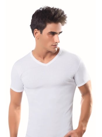 Pamuklu Ribana V Yaka Kısa Kol Atlet Sistina 11