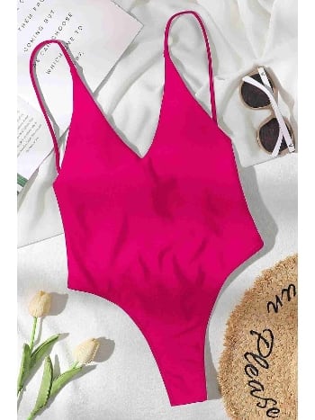 Angelsin V Yaka Sırt Dekolteli Brazilian Kesim Mayo MS 4361 - Pembe