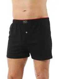 Siyah Düğmeli Pamuklu Boxer Özkan 0041