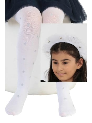 Kaydırmaz Tabanlı Beyaz Çocuk Külotlu Çorap Daymod 2142061
