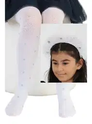 Kaydırmaz Tabanlı Beyaz Çocuk Külotlu Çorap Daymod 2142061
