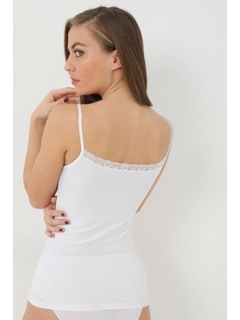 Bambu Dantelli V Yaka İp Askılı Atlet Arma Yıldız 3704 - 2