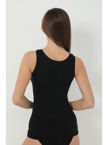 Kalın Askılı Bambu Atlet Siyah Arma Yıldız 3702 - 2