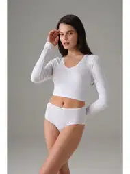 Esnek Tek Parça Crop Body Doreanse 8503