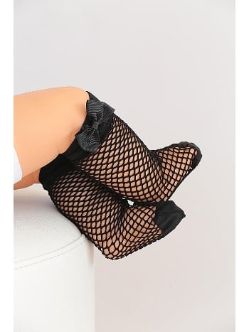 File Dokusuyla Bebek Pesca Dizaltı Çorap Siyah Daymod 2223013