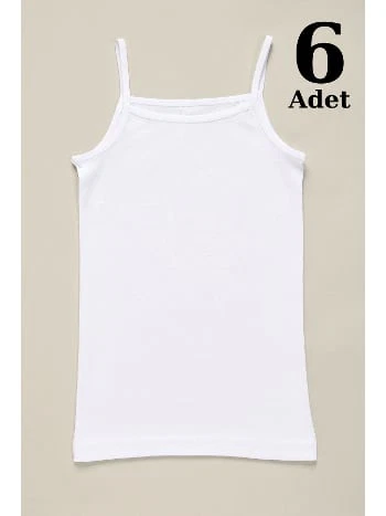 Pamuklu Ribana İp Askılı Kız Çocuk Atlet Arma Yıldız 5520