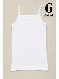 Pamuklu Ribana İp Askılı Kız Çocuk Atlet Arma Yıldız 5520