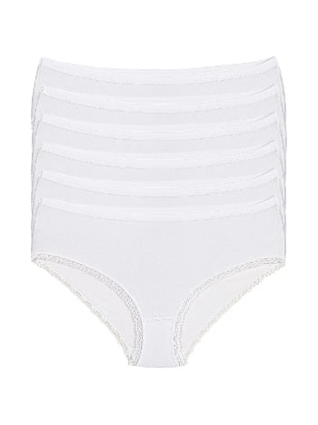 Beyaz Dantelli Yüksek Bel Kadın Külot Yıldız 3750