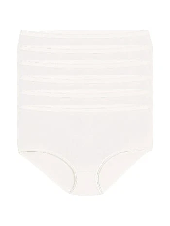 Likralı Yüksek Bel Kadın Bato Külot Beyaz Yıldız 3745