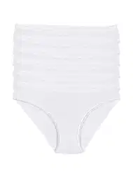 Yüksek Bel Likralı Kadın Bikini Külot Beyaz Yıldız 3725