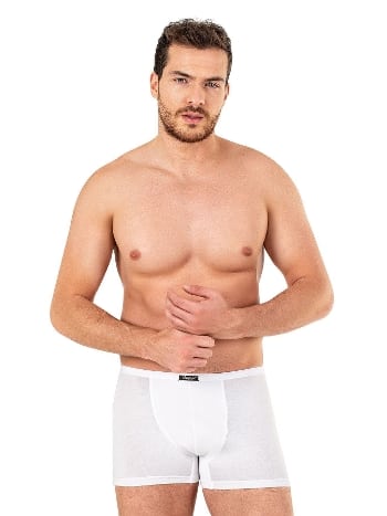 Pamuklu Modal Elastan Beyaz Boxer Özkan 11897