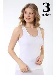 Geniş Askı Pamuklu Atlet 3lü Set Arma Yıldız 3328