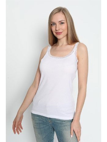 Dantel Detaylı İnce Askılı Atlet Pamuk Ribana Arma Yıldız 3362 - 2