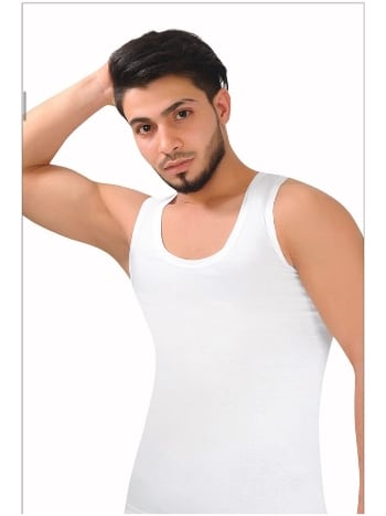 Pamuklu Esnek Beyaz Atlet Sistina 03