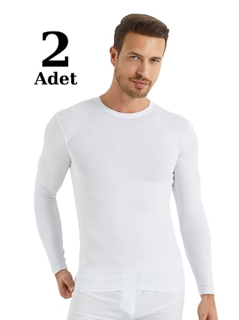 Pamuklu Uzun Kollu Bisiklet Yaka Erkek Tişört Arma Yıldız 1189