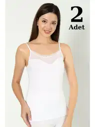 Pamuklu Tüllü İp Askı Atlet Arma Yıldız 3367