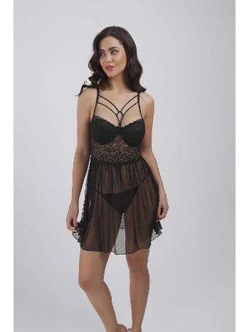 Puantiyeli Balensiz Fantazi Gecelik Büşra 782