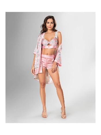 Desenli Büstiyer Şort Takım Ahu 1852