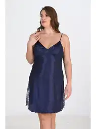 Ekru Dantel Tek Parça Gecelik Ahu 2111