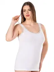 Pamuklu Dantel Detaylı Kalın Askılı Kadın Atlet Özkan 26802