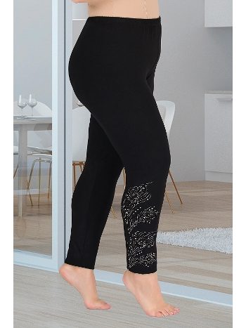 Siyah Yüksek Bel Taş Detaylı Tayt Lady 1110