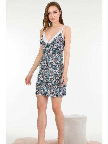 Çiçek Desenli Askılı Gecelik Nefes Alan Modal Dikişsiz Lady 6173