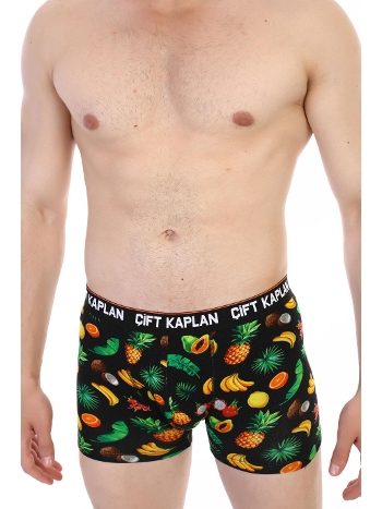 Pamuklu Elastan Renkli Erkek Boxer Çift Kaplan 796