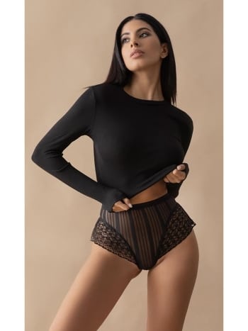 Dantel Detaylı Tek Parça Transparan Body Lily Bianca 100