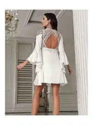 Dantel Püsküllü Mini Gecelik Takımı Ekru İmaj 3200