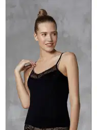 Dantel V Yaka Askılı Kadın Atlet Doreanse 9339