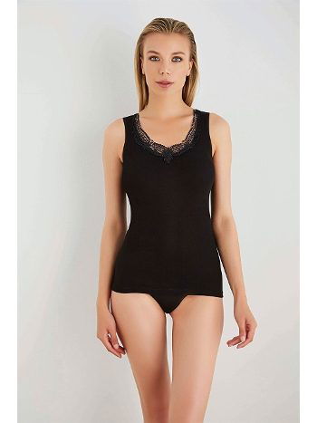 Dantelli Geniş Askılı Pamuklu Atlet Arma Yıldız 3308 - 2