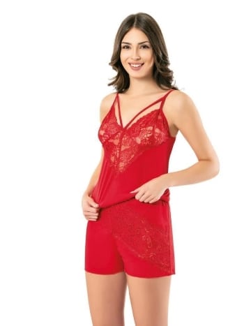 Dantelli İp Askılı Kadın Atlet Şort Takımı Kota 6394