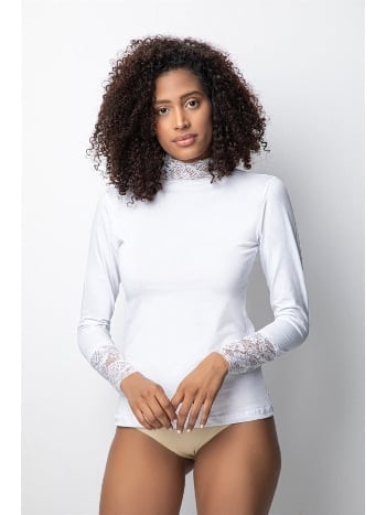 Dantelli Uzun Kollu Boğazlı Basic Body Donex 3285