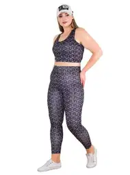 Desenli Kadın Büyük Beden Spor Takım Dikişsiz Rahat Kumaş Lady 1509