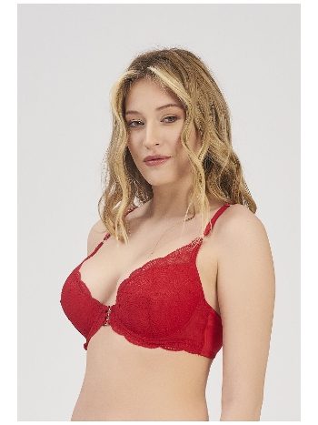 Destekli Balenli Kadın Sütyen Kırmızı Moonlight 2207