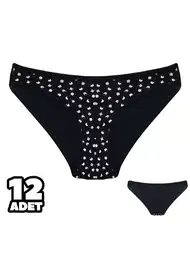 Yüksek Pamuk Oranı Siyah Bikini Külot Dondeza 101144