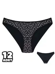 Yüksek Pamuk Oranlı İnce Çiçek Desenli Slip Külot Dondeza 101