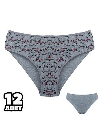 Pamuklu Yüksek Bel Slip Külot Gri Dondeza 201