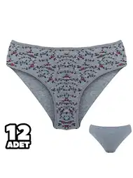 Pamuklu Yüksek Bel Slip Külot Gri Dondeza 201