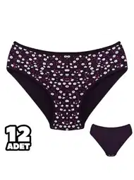 Pamuklu Yüksek Bel Slip Külot Mor Dondeza 201