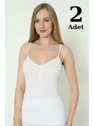 Likralı Düğmeli Atlet Beyaz Arma Yıldız 3365