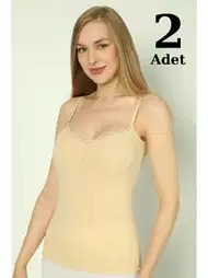 Pamuklu İp Askılı Kadın Atlet Arma Yıldız 3365