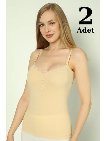 Pamuklu İp Askılı Kadın Atlet Arma Yıldız 3365