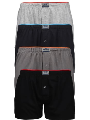 Düğmeli Havlu Bel Boxer 4'lü Paket Pamuk Süprem Arma 1140