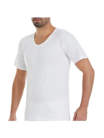 Pamuklu Ribana Yaka Kısa Kollu Atlet Erkek Yıldız 01